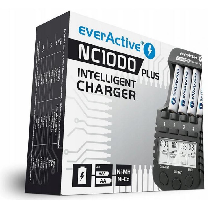 Ładowarka procesorowa do akumulatorków AA / AAA everActive NC-1000 PLUS